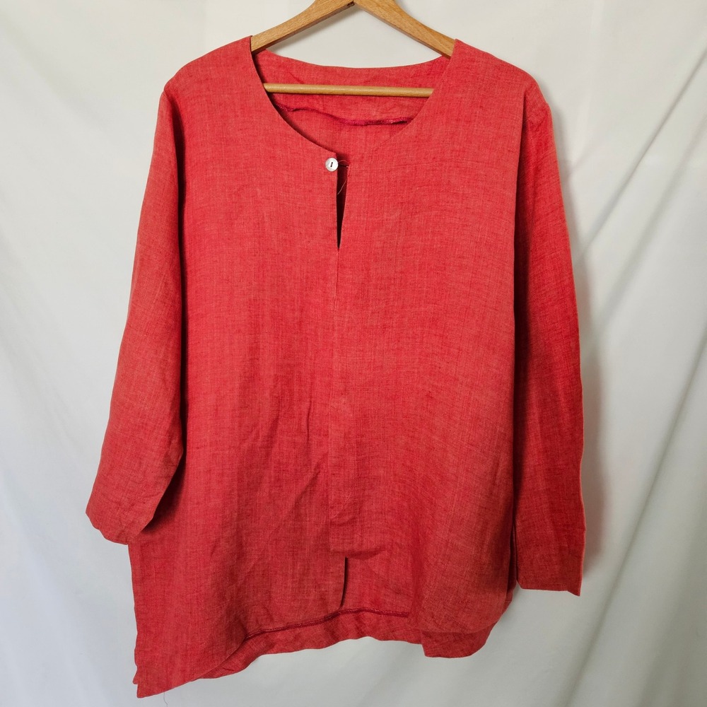 Heydari‎ 100% Linen Asymmetrical Lagenlook Tunic sz XL